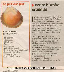 LA MOUNA A LA MODE CALEDONIENNE